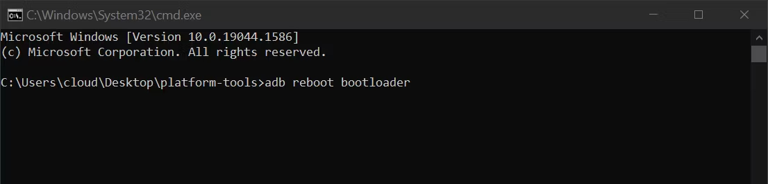 adb reboot bootloader