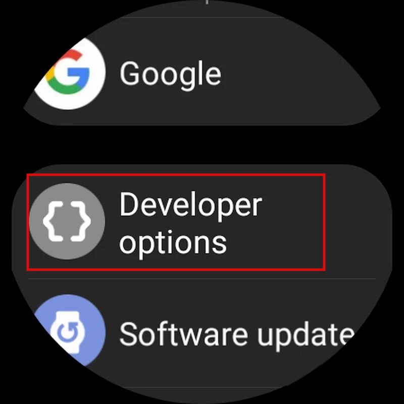 Developer options Android watch
