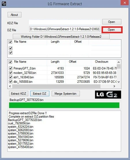 LG Firmware Extract