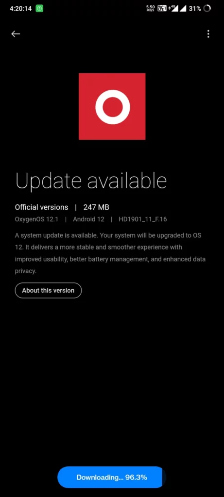 Android 12 Update for OnePlus 7 and 7T series