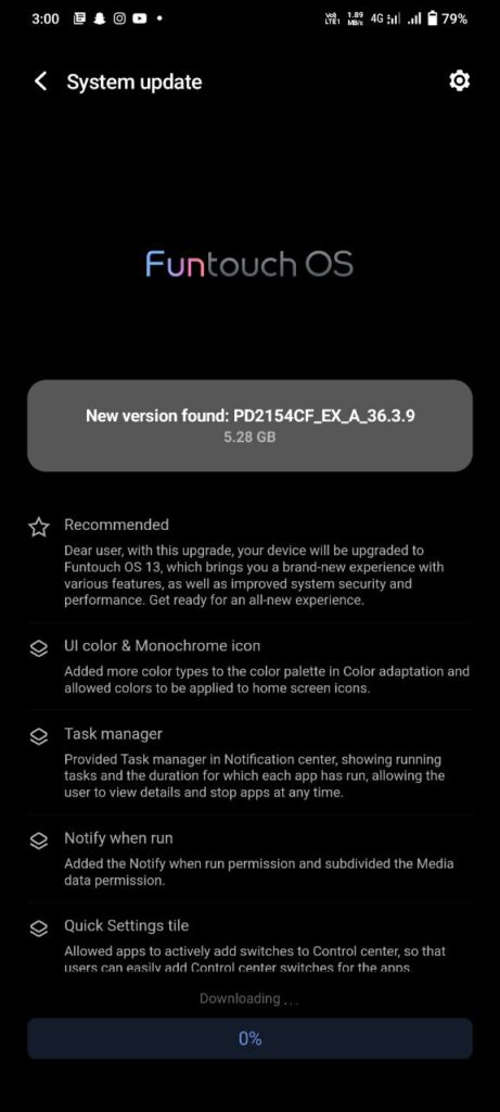 Android 13 update for iQOO 9 SE