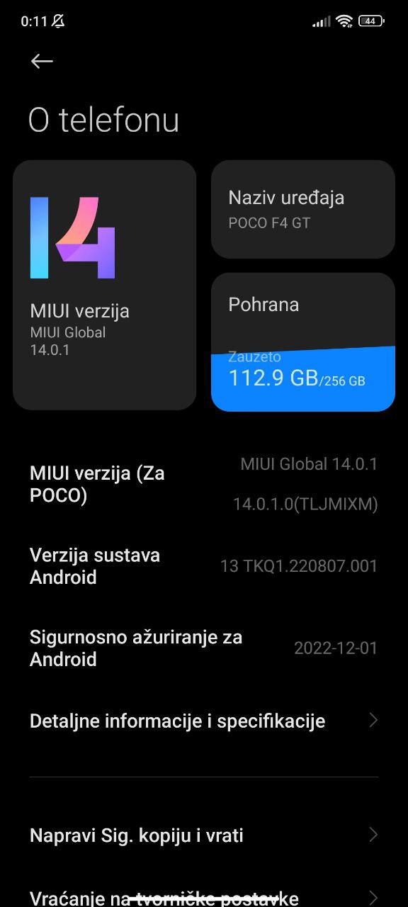 MIUI 14 Global Stable ROM for POCO F4 GT