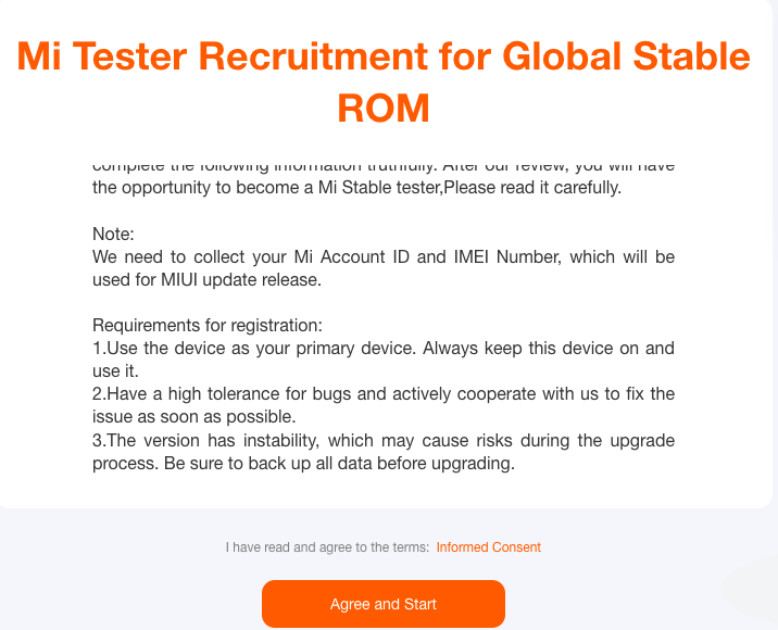 Global MIUI 14 beta recruitment program