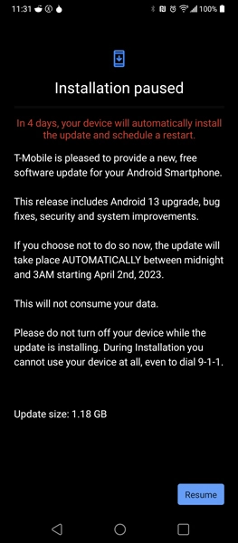 LG V60 ThinQ Android 13 Update