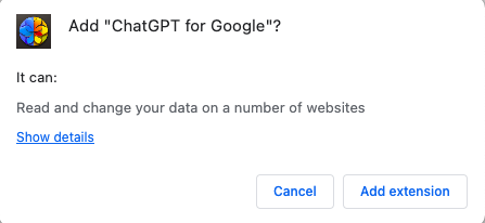 ChatGPT for Google extension