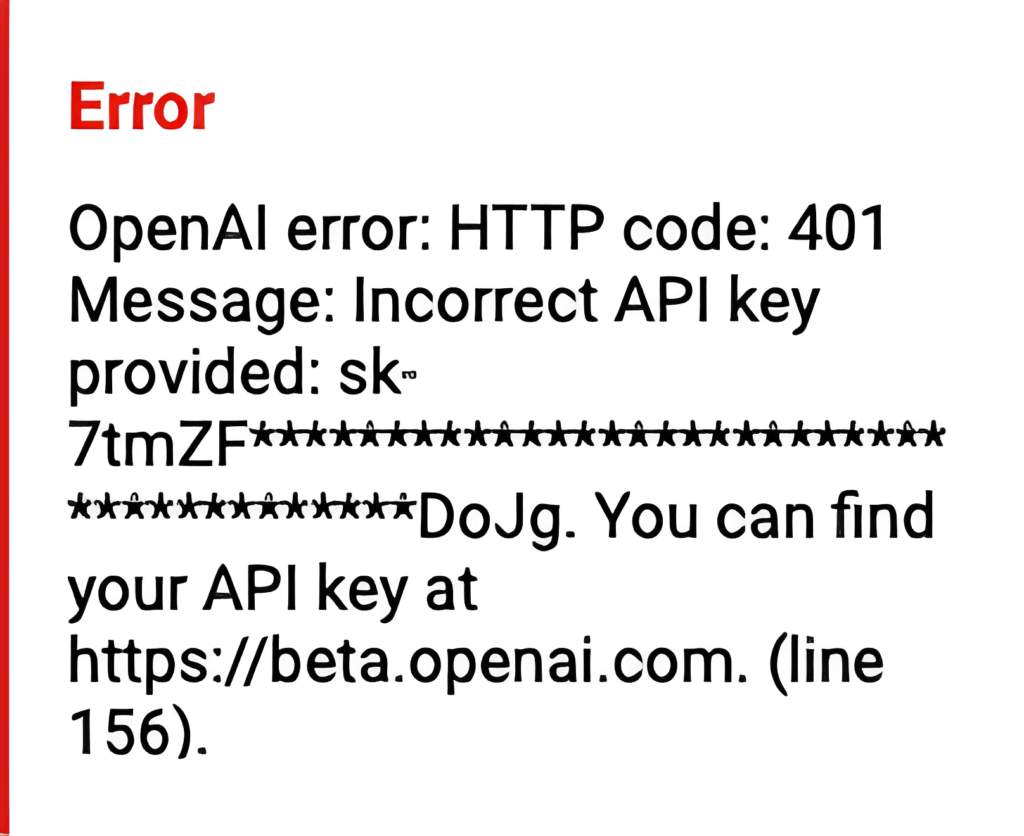 ChatGPT Error Code 401